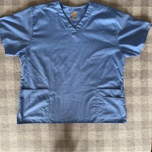 Sanibel Works Scrub Top Light Blue Unisex Size X-Large Three Pockets